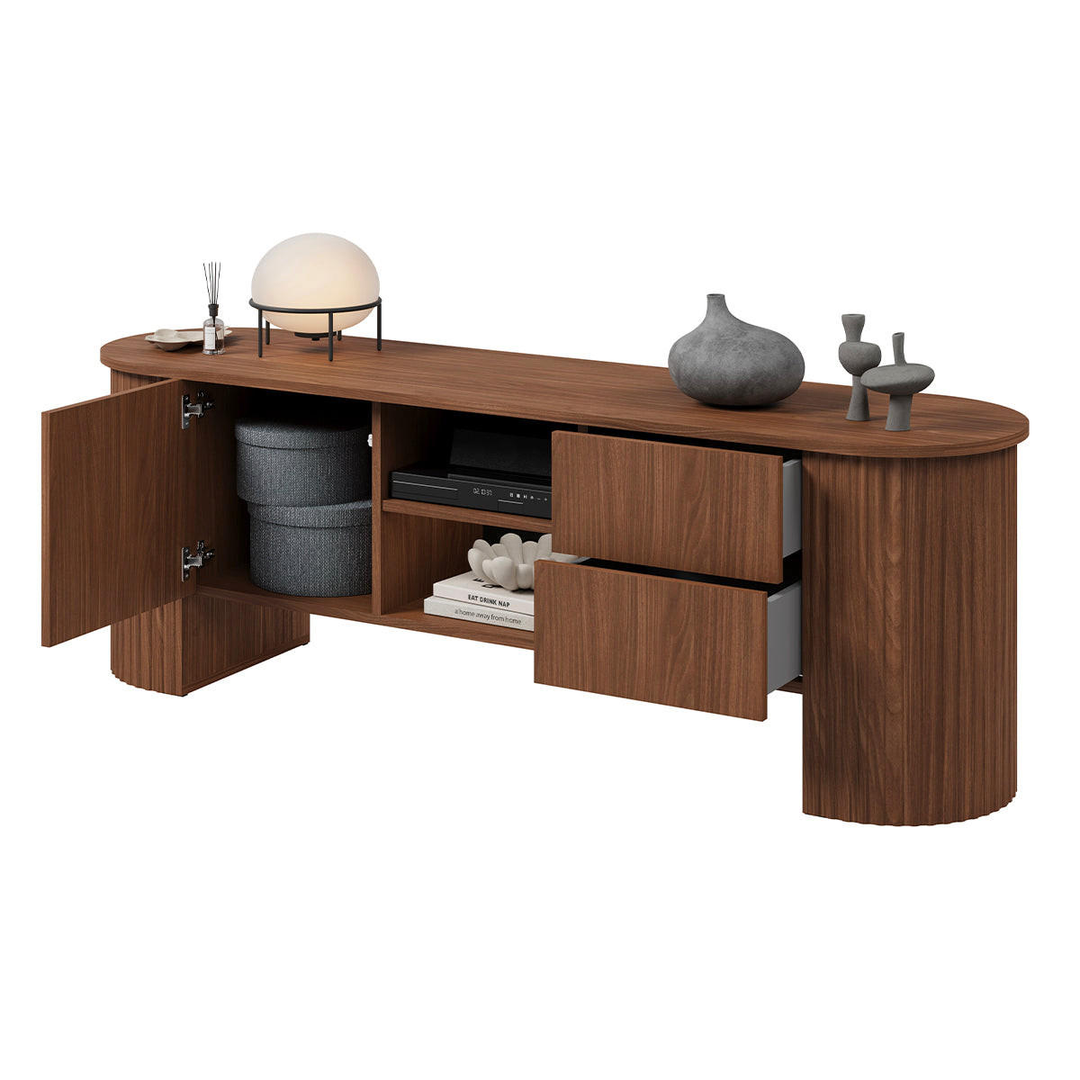 TV STOLEK Canopée Dřevo - hnědá, kompozitní dřevo (180/60/45cm) - Petits-meubles