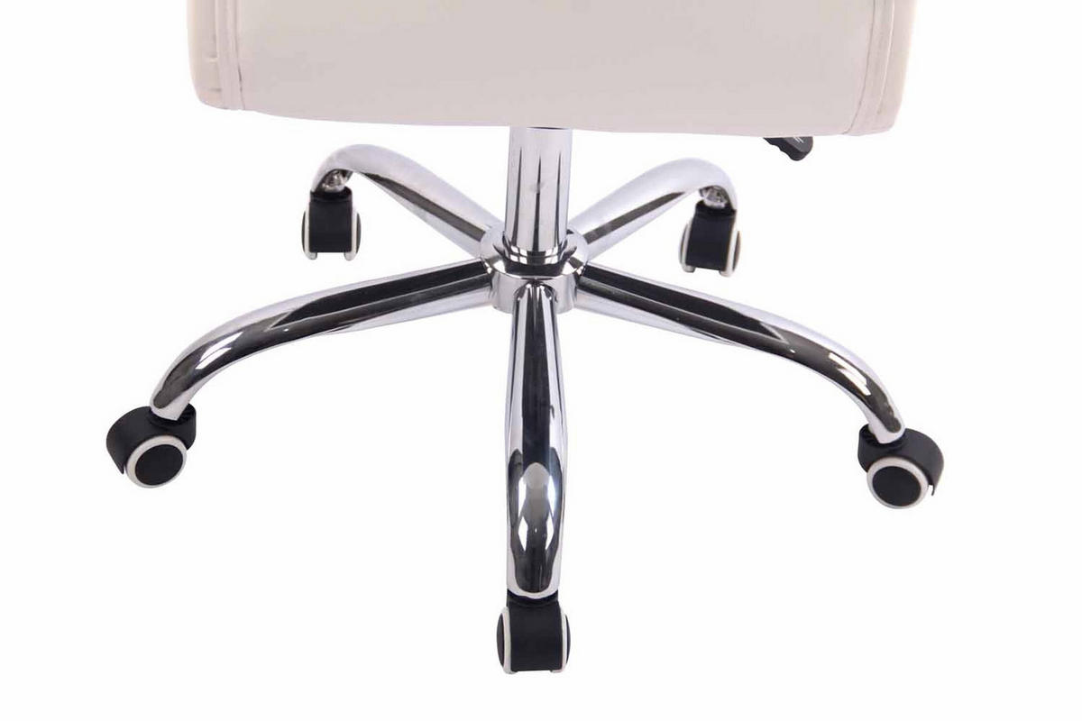 BÜROSTUHL Deal, Kunstleder Weiß - Weiß, Textil/Metall (56/104/62cm) - TPFLiving