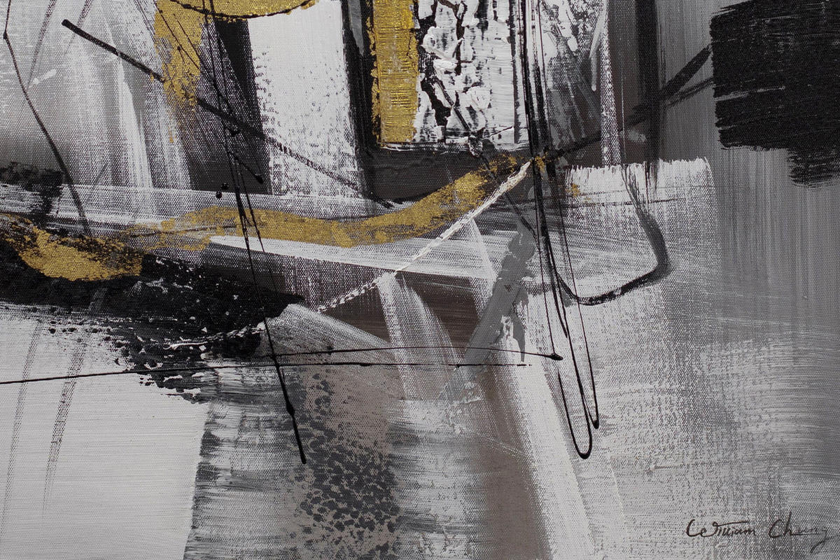 ACRYLBILD HANDGEMALT 60/60 cm - Grau, Holz/Textil (60/60cm) - KUNSTLOFT