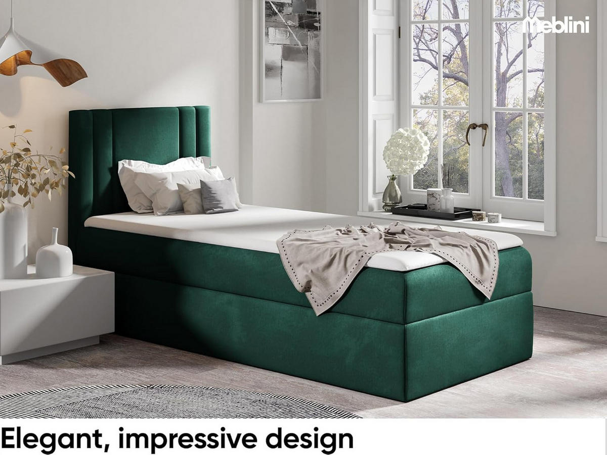 KINDERBETT CARDI - Grün, Holzwerkstoff (84/208cm) - Meblini