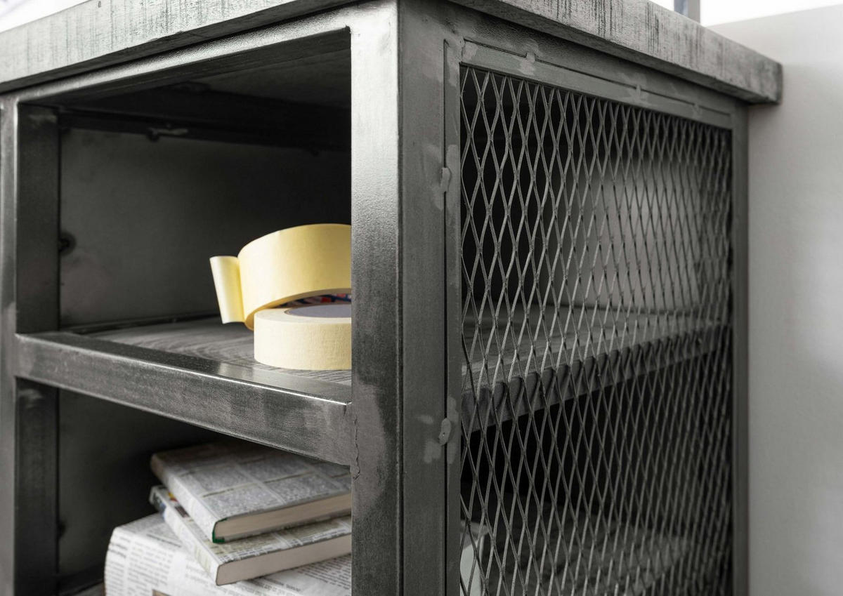 SCHREIBTISCH Mango 122x52x76 grau lackiert HEAVY INDUSTRY #157 - Grau, Holz (52/122/76cm) - Massivmoebel24