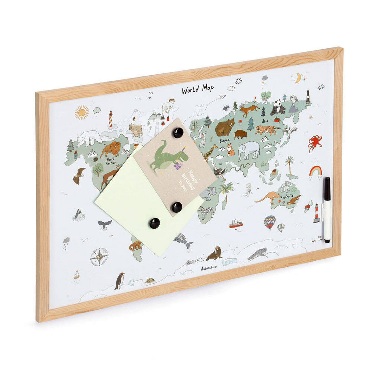 WELTKARTE Magnetisch 60/40 cm - Multicolor, Metall (40/1.5/60cm)