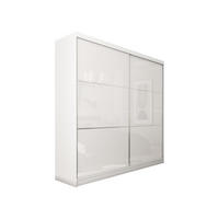 SCHWEBETÜRENSCHRANK Vena 200 cm 2-türig, weiß, lacobel weiß - Weiß, Holz/Kunststoff (200/216/61cm) - Margaret Hadas24