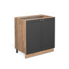 KÜCHENUNTERSCHRANK Fame-Line Anthrazit-Gold 80 cm mit Regal, ohne Arbeitsplatte - Honigeiche/Anthrazit, Holzwerkstoff (80/82/51.6cm) - Vicco