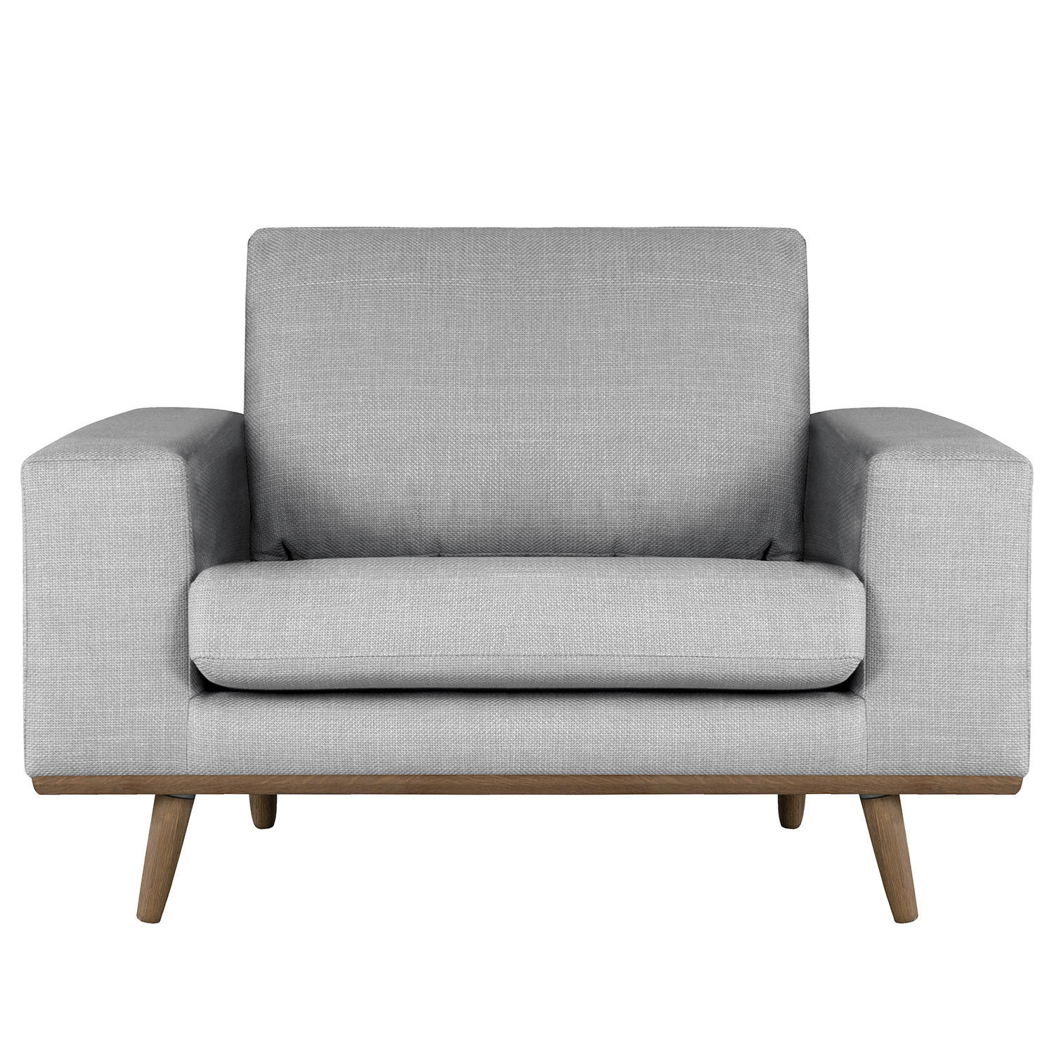 SESSEL - Eichefarben/Hellgrau, Textil (122/81/88cm) - home24