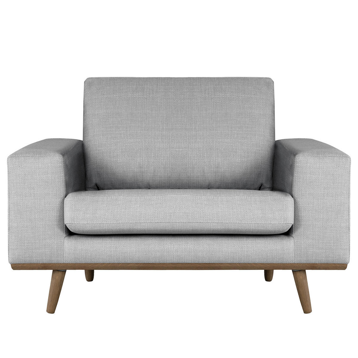 SESSEL - Eichefarben/Hellgrau, Textil (122/81/88cm) - home24