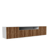 TV-SCHRANK Weiß Catania Eiche RIO Hängend Frezierte Fronten 200 cm - Weiß, Holzwerkstoff (200/40/41cm) - Sepro Meble
