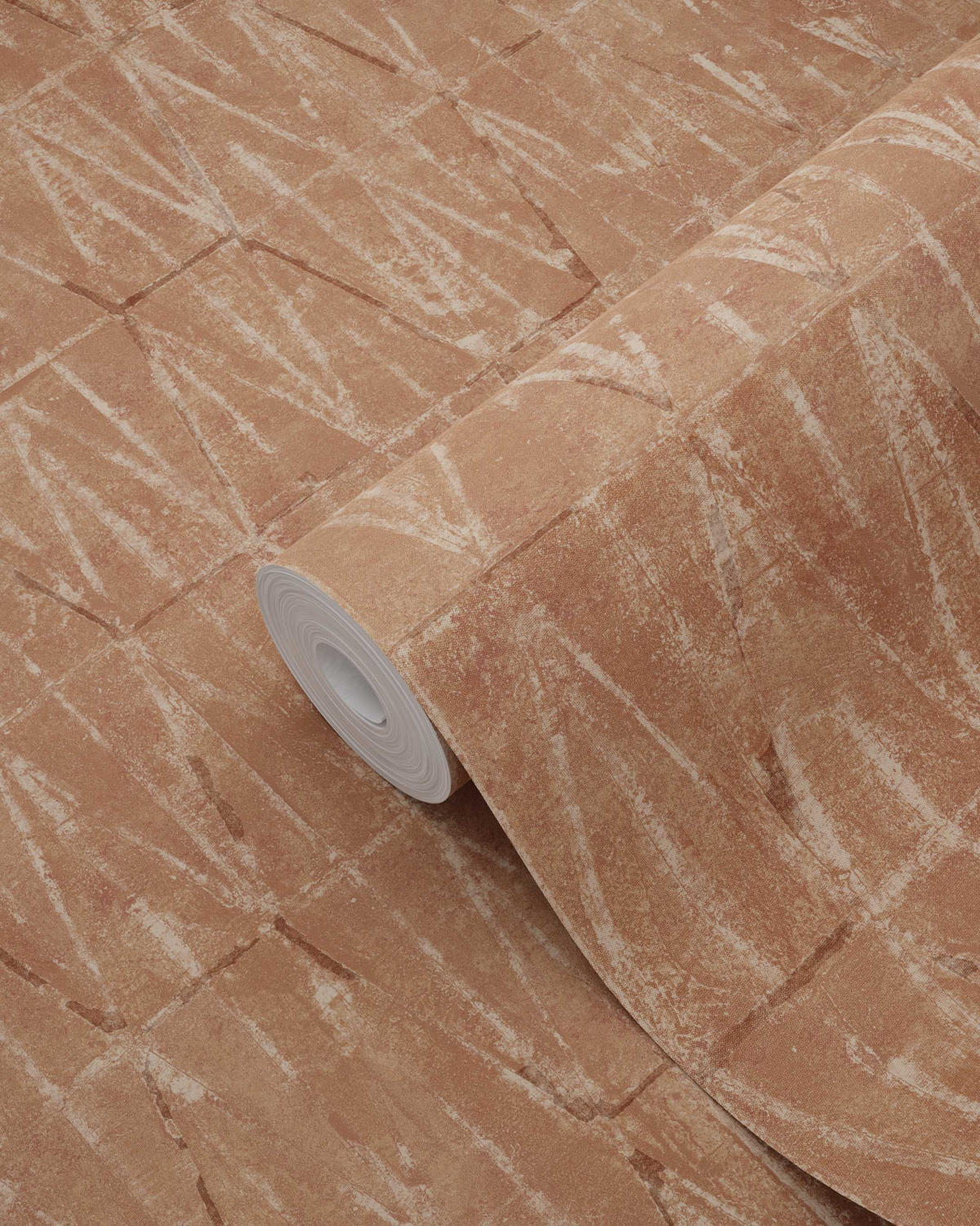 TAPETE grafische Linien 50 x 900 cm - Terracotta, Papier (50/900cm) - ESTAhome