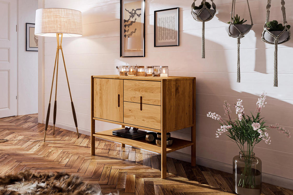 KOMMODE INA Wildeiche - Alteiche, Holz (97/84/46cm) - byoak