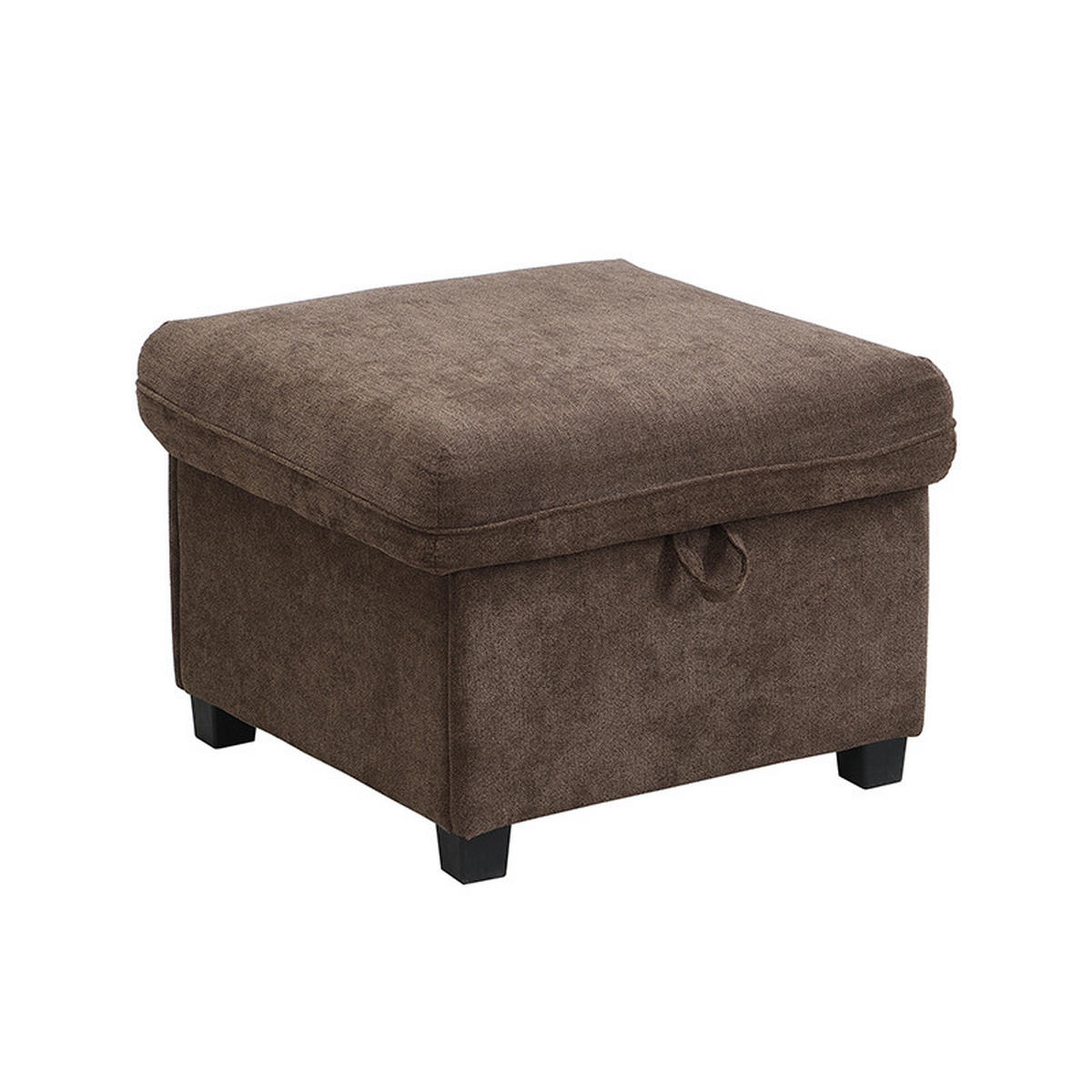 WOHNLANDSCHAFT U-Form Dreisitzer mit Staufunktion Hocker Chenille Antique Brown 220/90/85 cm - Braun, Kunststoff (188/86/186cm) - OKWISH