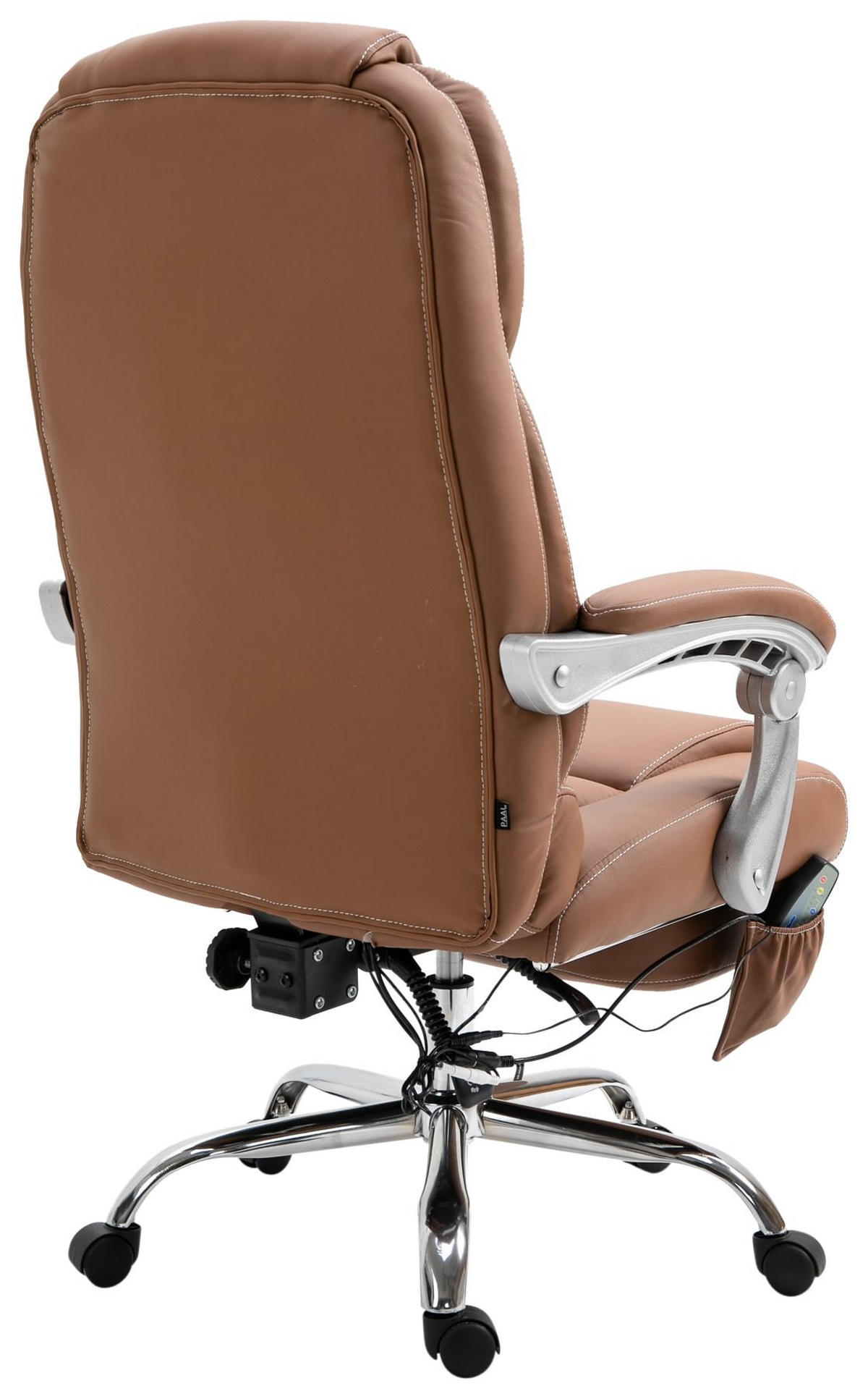 CHEFSESSEL Lederlook hellbraun - Hellbraun, Textil/Metall (68/118/64cm) - CLP