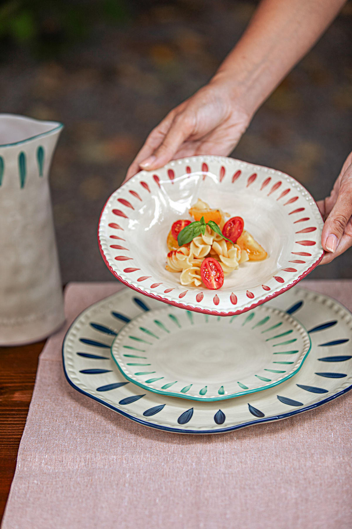 SPEISETELLER Domitilla Aqua Grün - Multicolor, Keramik (27.3cm) - Rose & Tulipani