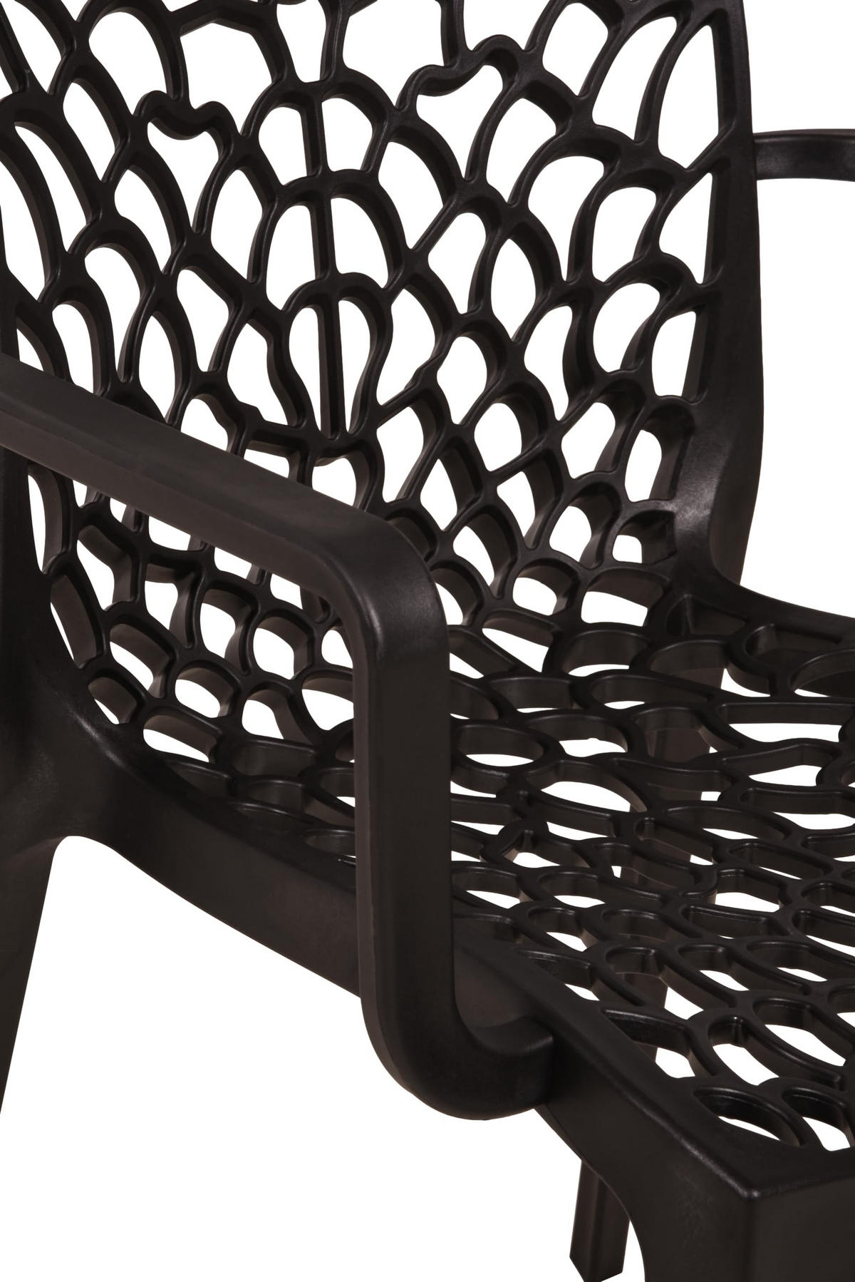 GARTENSTUHL 2er Set Ivar Schwarz Gartenstühle - Schwarz, Kunststoff (58/81/52cm) - DELUKE