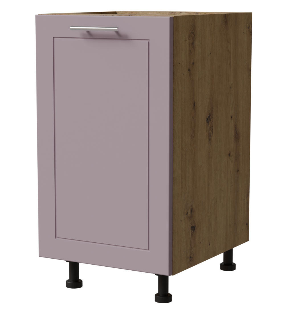 UNTERSCHRANK Bari D1D/45 Eiche Artisan / RAL 4009 pastellviolett 45 / 50 / 82cm - Violett/Eiche Artisan, Holz/Holzwerkstoff (45/82/50cm) - Feldmann-Wohnen