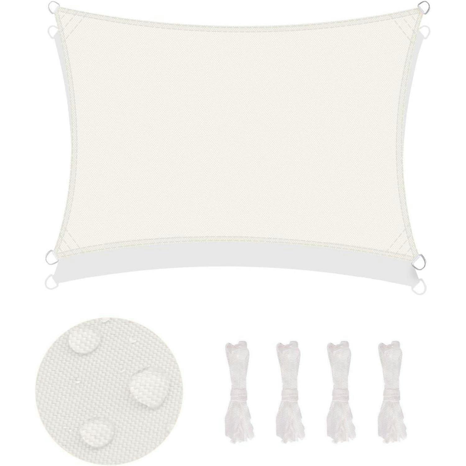 SONNENSEGEL 200 x 300 cm Cremeweiß Wasserdicht UV-Schutz - Creme, Textil (26/34cm)