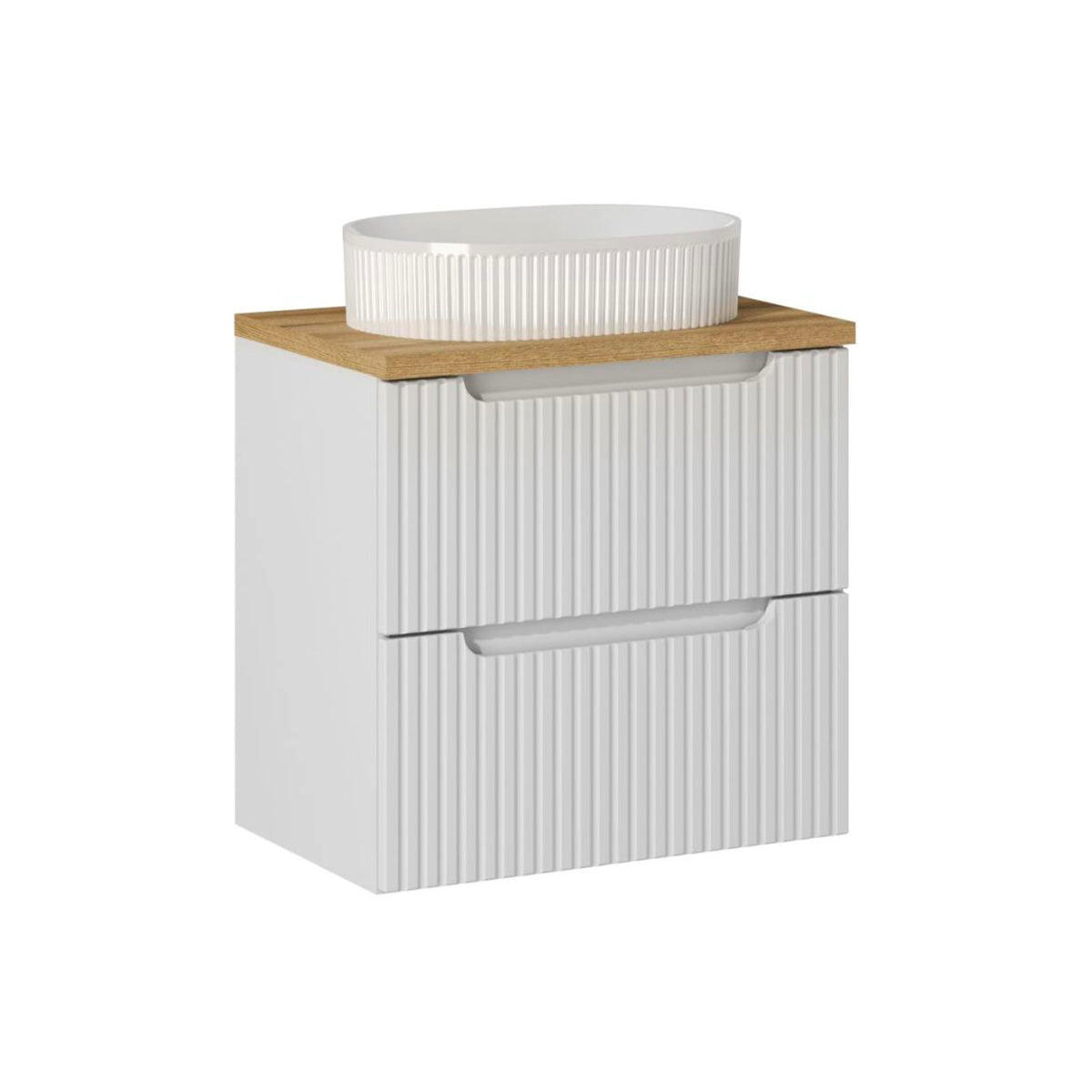 UMYVADLO 60.4cm Riva Bílá a dřevo - bílá, kompozitní dřevo (60.4/59/40cm) - Petits-meubles