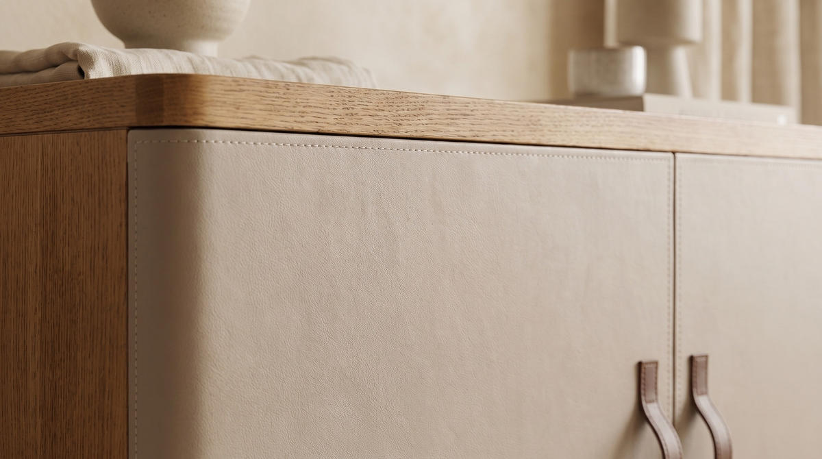 SIDEBOARD FLORIANA Weiß Eiche - Eichefarben/Weiß, Eichenholz/Holz (180/200cm) - KAWOLA