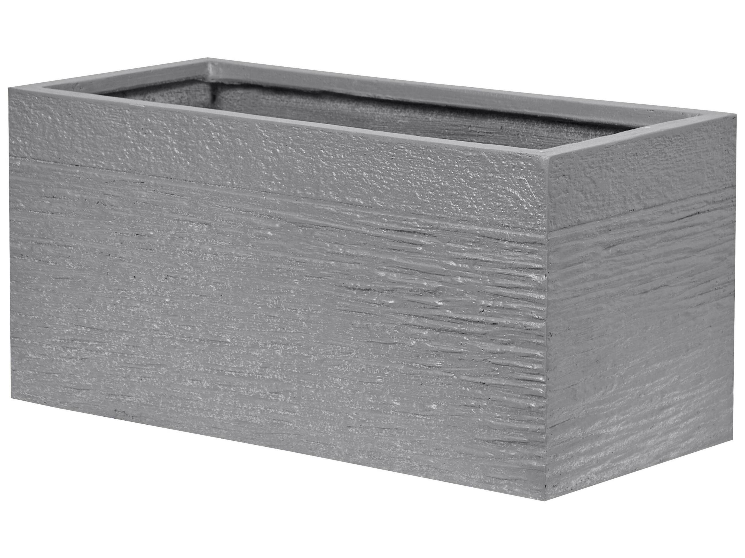 BLUMENTOPF grau rechteckig 50/23/24 cm Myra - Grau, Naturmaterialen (24cm) - Beliani