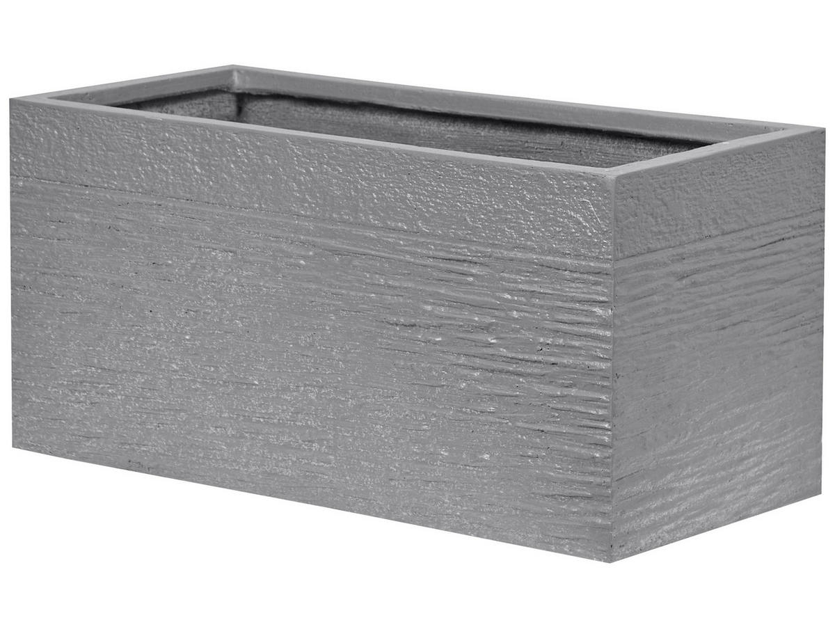 BLUMENTOPF grau rechteckig 50/23/24 cm Myra - Grau, Naturmaterialen (24cm) - Beliani