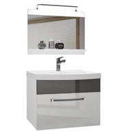 BADMÖBEL Badezimmer Weiß/ Silber, Glänzend - Silberfarben/Weiß, Holz (60/51/40cm) - B BELINI GROUP