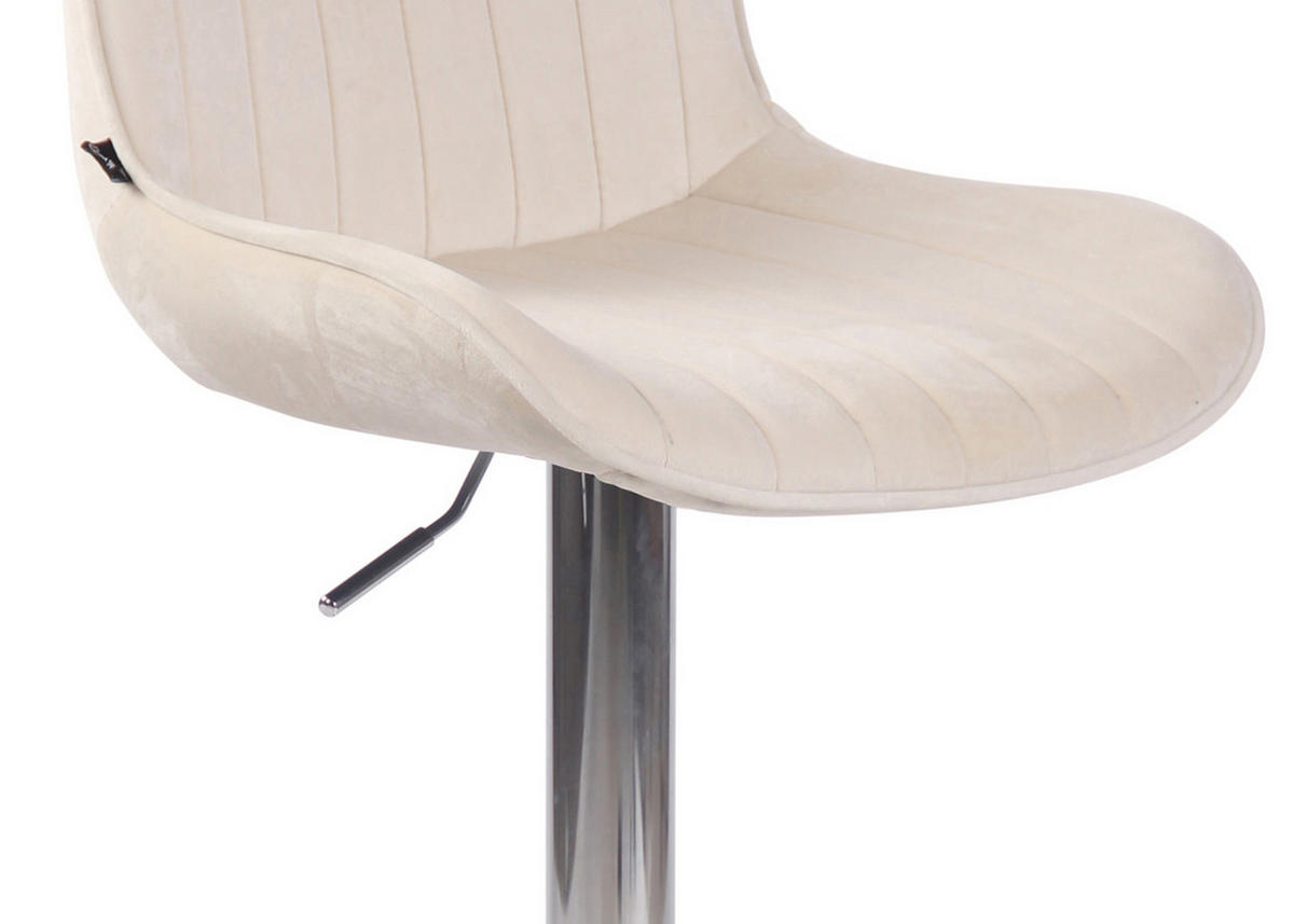 BARHOCKER Lento Gestell Metall in Chromoptik Samt Creme - Chromfarben/Naturfarben, Textil/Metall (50/108/50cm) - TPFLiving