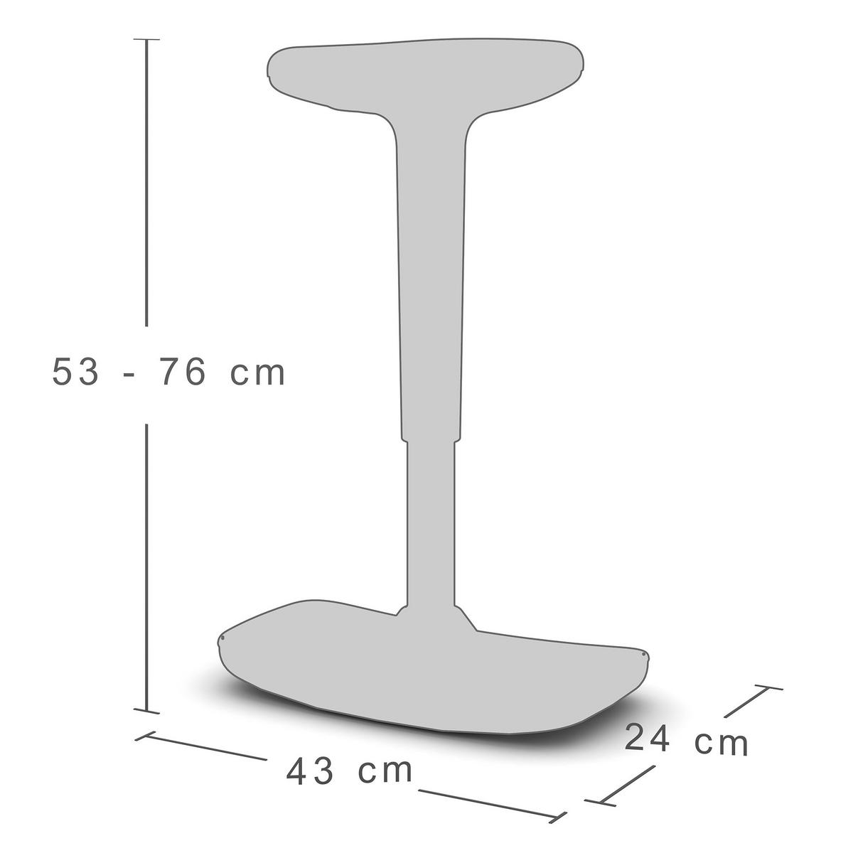 SITZ- / Stehhocker Steh-Sitzhocker Bari /53-76cm Schwarz - Schwarz, Kunststoff (43.5/53/24cm) - ASSMANN