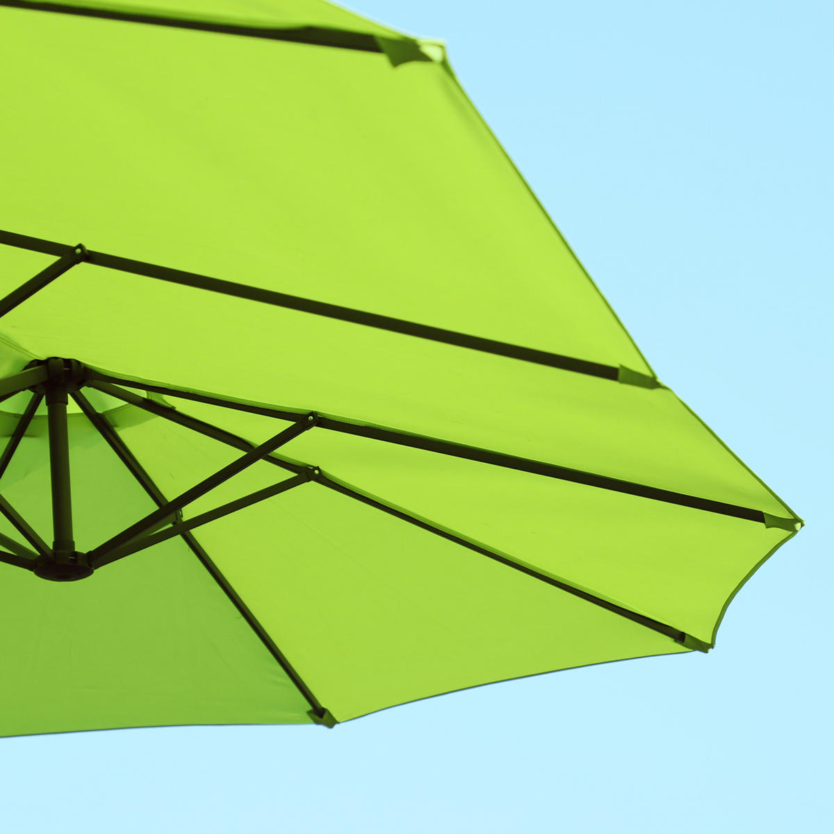 SONNENSCHIRM, Gartenschirm, Marktschirm, Doppelsonnenschirm, Terrassenschirm, Grün, Oval - Grün, Metall (270/460cm) - Outsunny