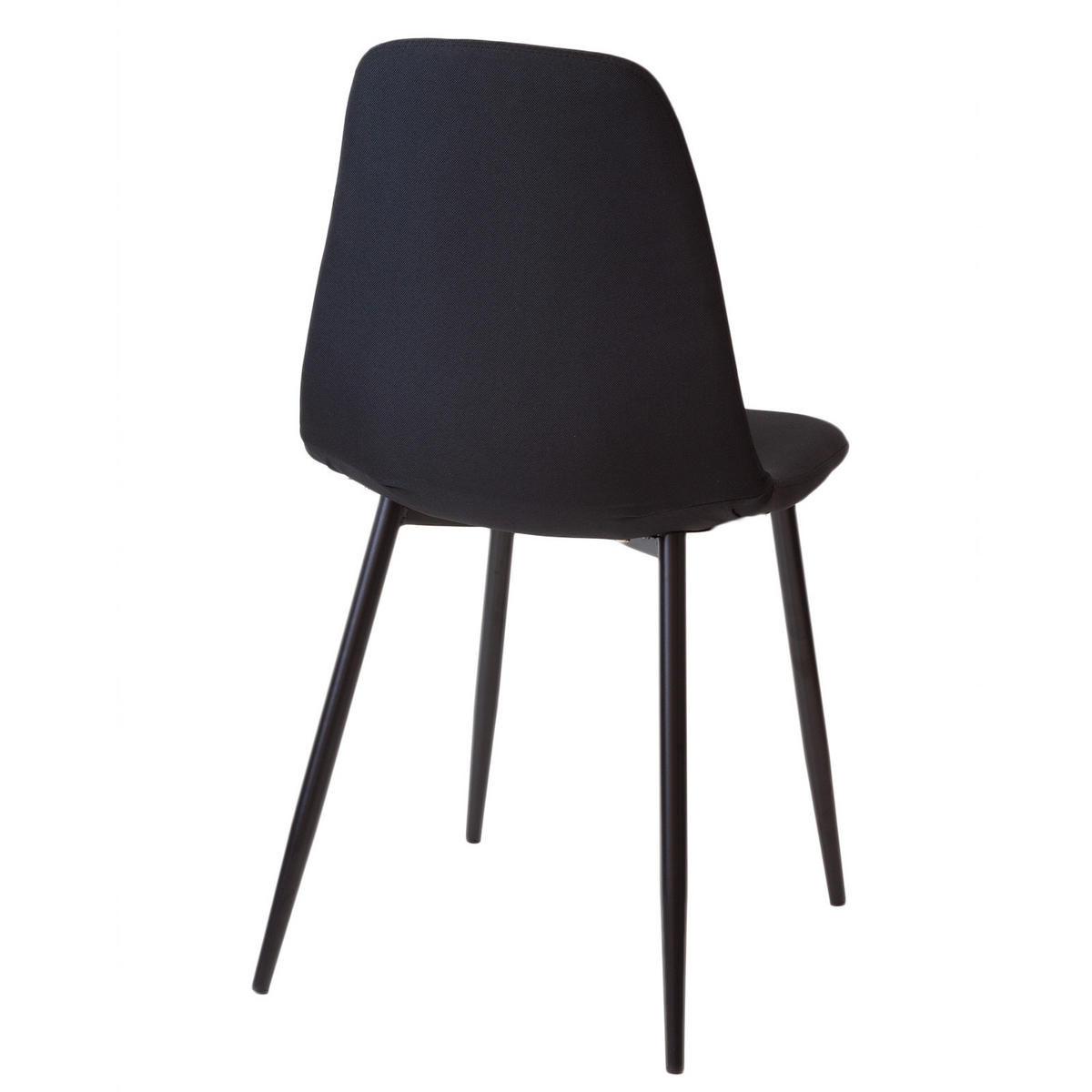 STUHL BARI Stoffbezug Metallbeine 4er Set Schwarz - Schwarz, Textil/Metall (44/87/47cm) - Albatros