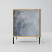 SIDEBOARD MUTED ARC, Eichefarben, 57,5x42x72,5 cm, Schwarze Metallfüße - Eichefarben/Multicolor, Holzwerkstoff/Metall (57.5/72.5/42cm) - SpaceRebels