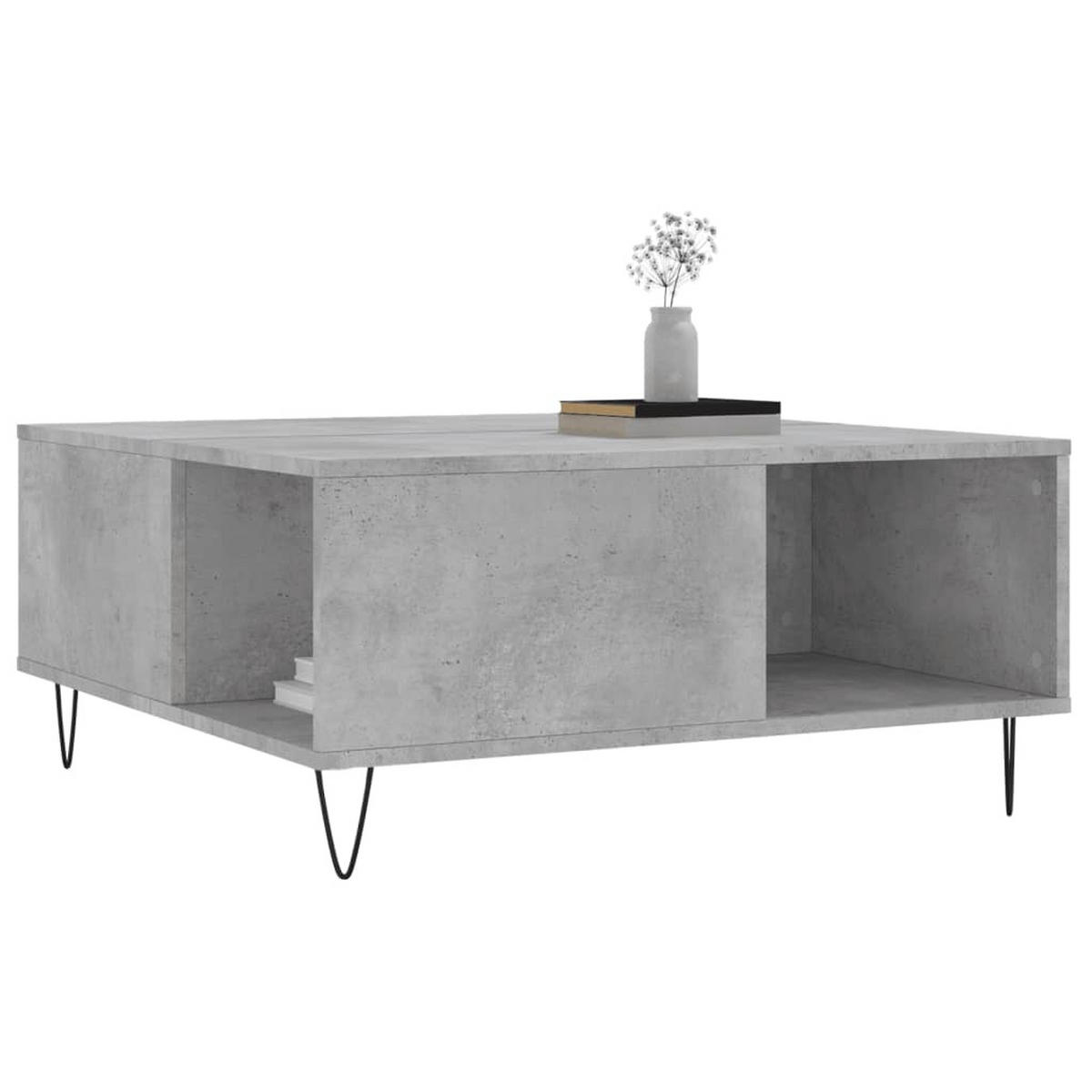 COUCHTISCH Betongrau 80x80x36,5 cm Holzwerkstoff - Grau, Holzwerkstoff (80/80/36.5cm) - furnicato