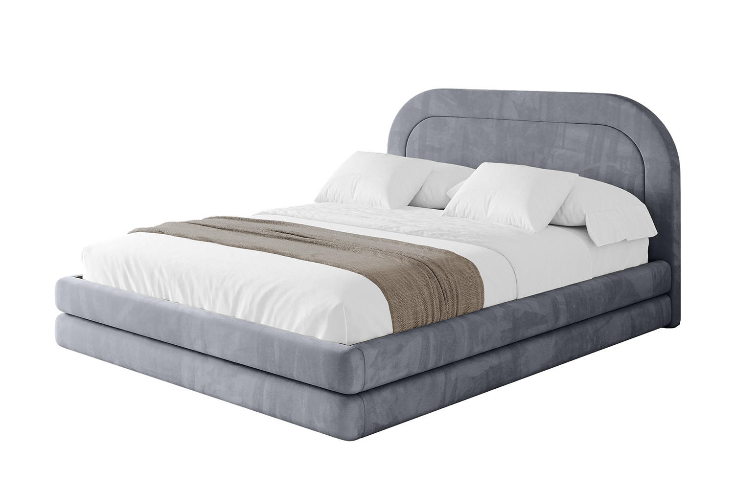 POLSTERBETT mit Bettkasten und Lattenrost, Boxbett ohne Matratze - LERIS 120x200 Grau - Grau, Holzwerkstoff/Textil (120/200cm) - ALTDECOR