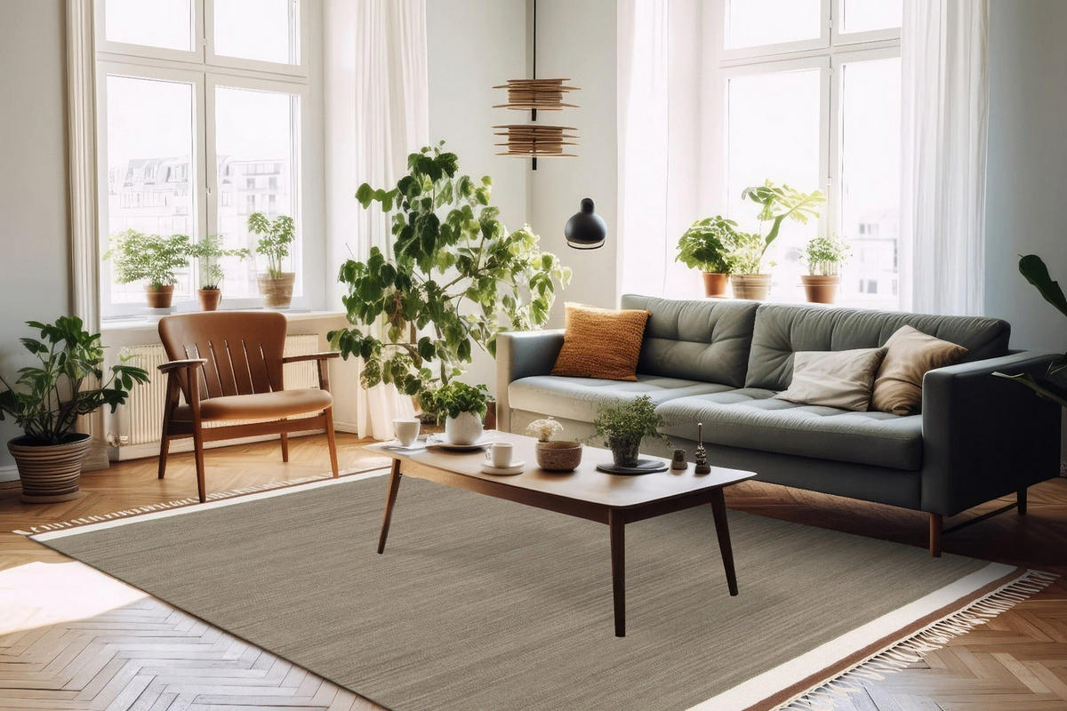 TEPPICH aus Wolle und Baumwolle bruin - Braun, Naturmaterialien (200/290cm) - AFK Living