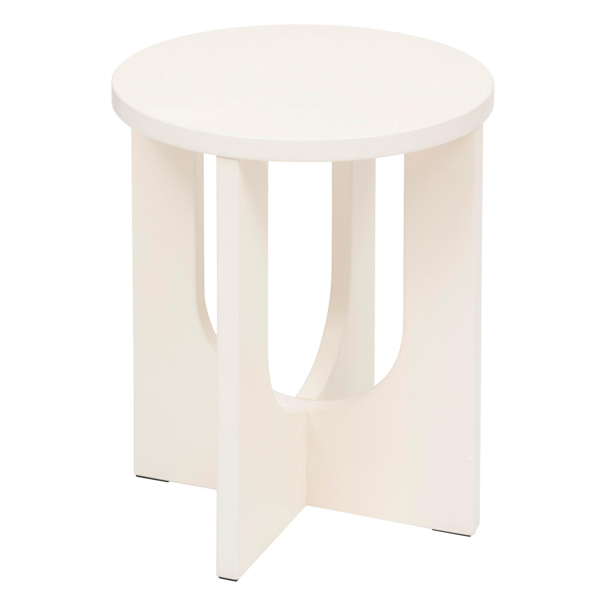 BEISTELLTISCH Bloom rund Beige 40/40/50,5 cm - Weiß, Holzwerkstoff (40/40/50.5cm) - Atmosphera Createur d´interieur