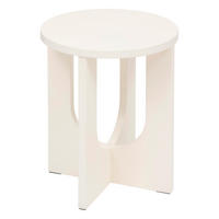 BEISTELLTISCH Bloom rund Beige 40/40/50,5 cm - Weiß, Holzwerkstoff (40/40/50.5cm) - Atmosphera Createur d´interieur