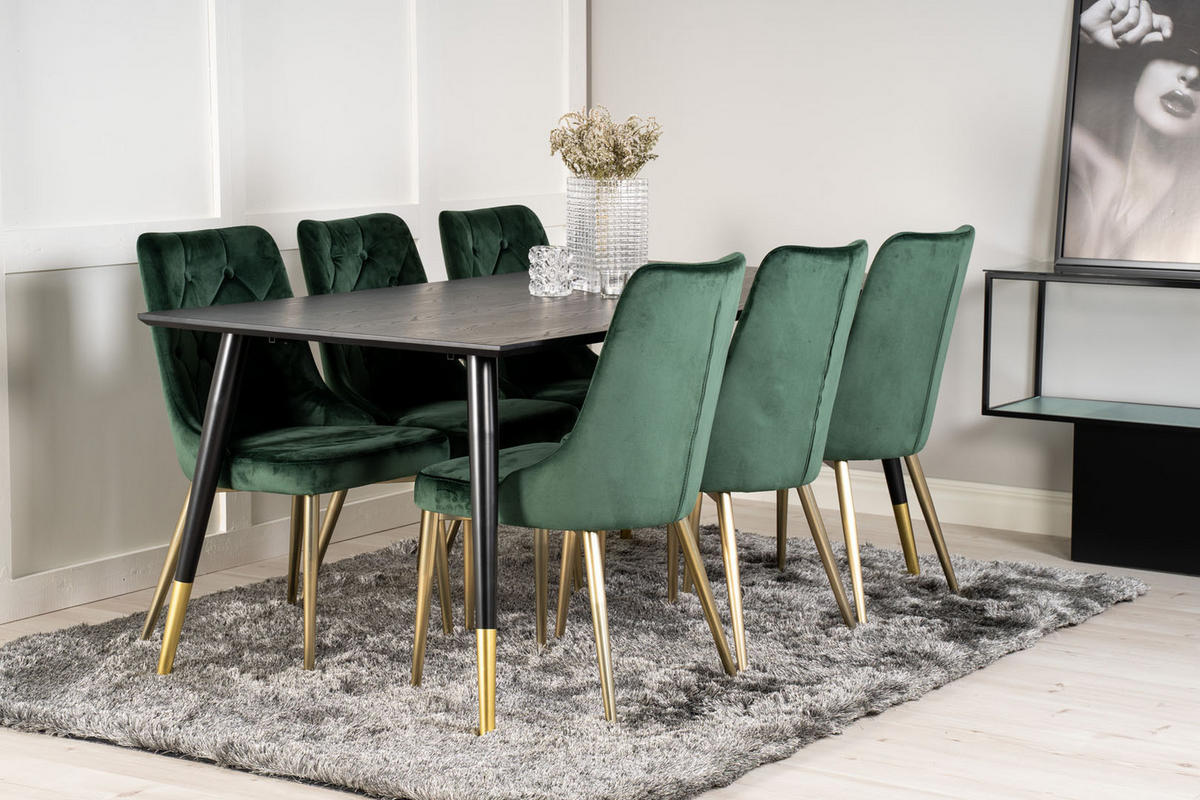 TISCHGRUPPE Grün - Grau, Holzwerkstoff (90/75/180cm) - ebuy24