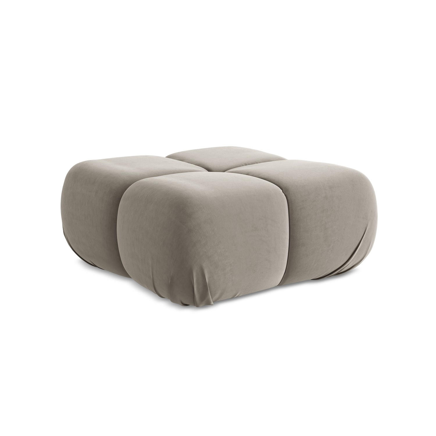 POUF Samt Stoff Grau - Taupe/Lila, Kunststoff/Textil (95/41/95cm) - LaMiaSofa