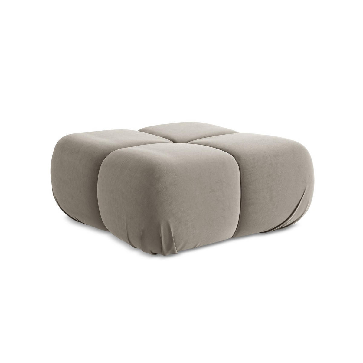 POUF Samt Stoff Grau - Taupe/Lila, Kunststoff/Textil (95/41/95cm) - LaMiaSofa