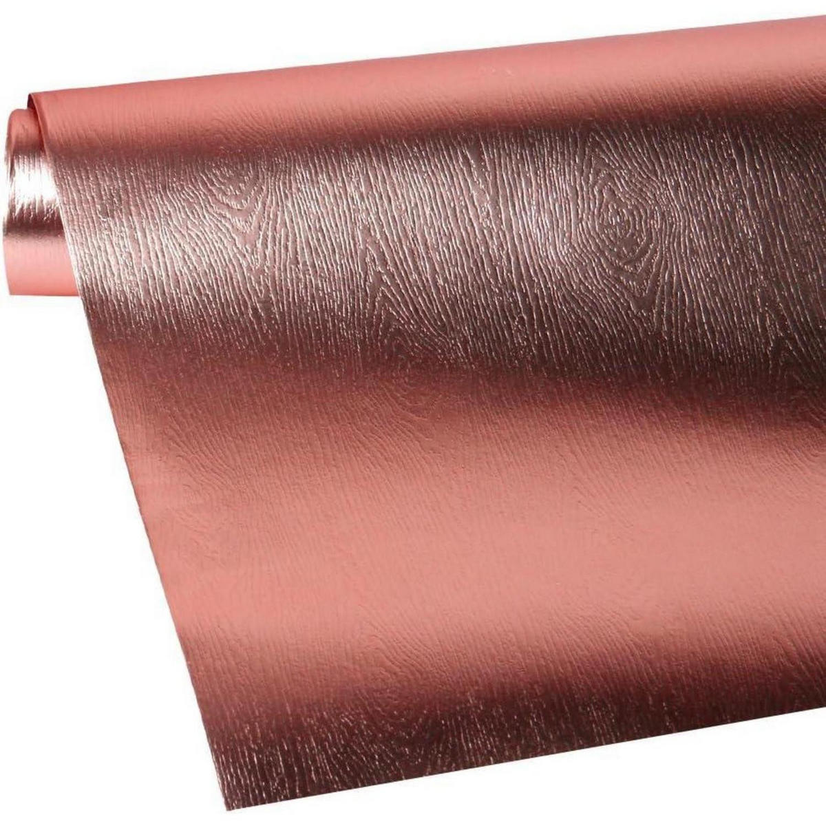 GESCHENKPAPIERROLLE Holzmaserung Goldrose 76 cm x 5 m - Rosa, Papier (4/4/76cm)