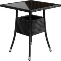 GARTENTISCH Yoro schwarz 60x60 cm - Schwarz, Kunststoff (60/60/73cm) - Juskys
