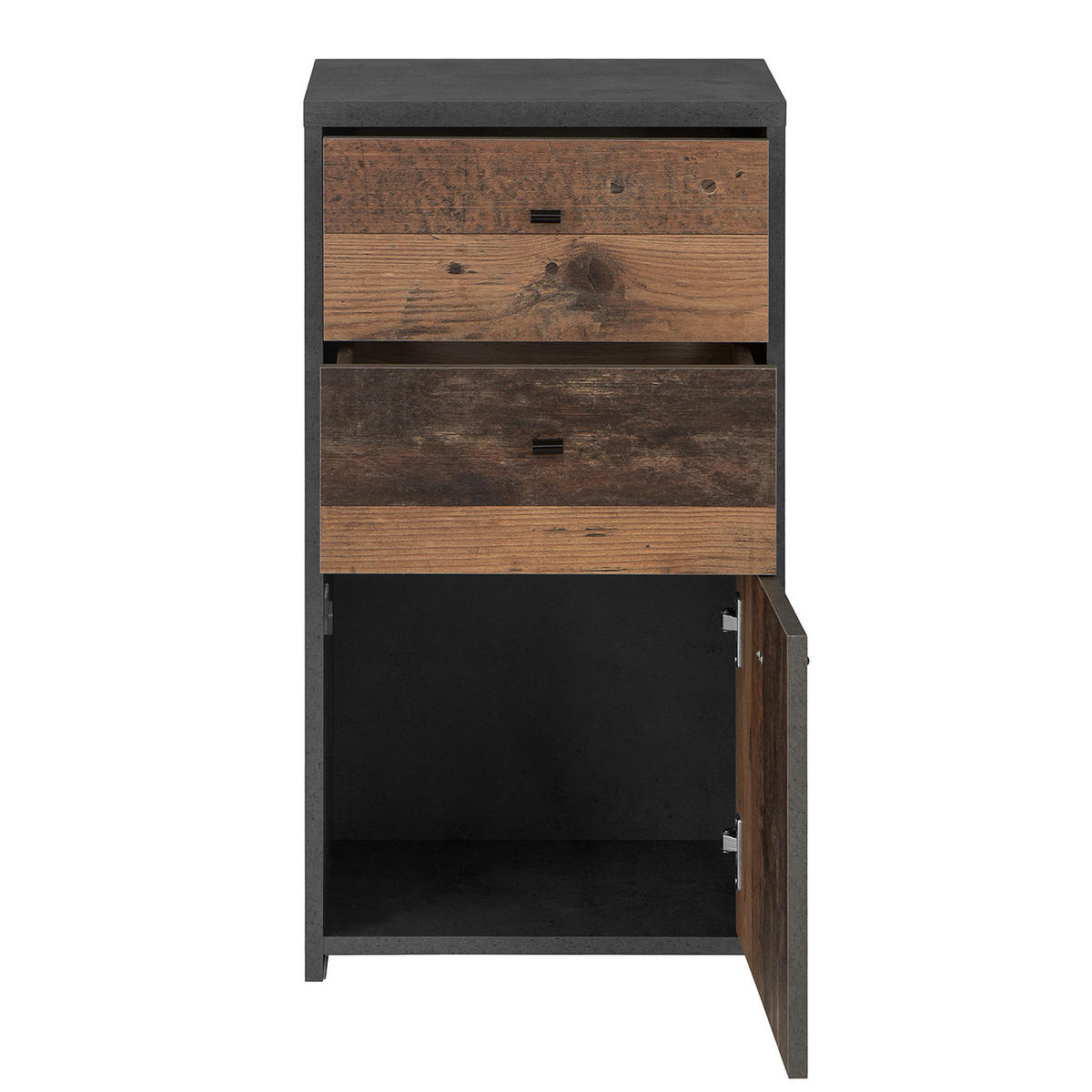 KOMMODE - Dunkelgrau/Schwarz, Holzwerkstoff/Kunststoff (40/77/30cm) - home24