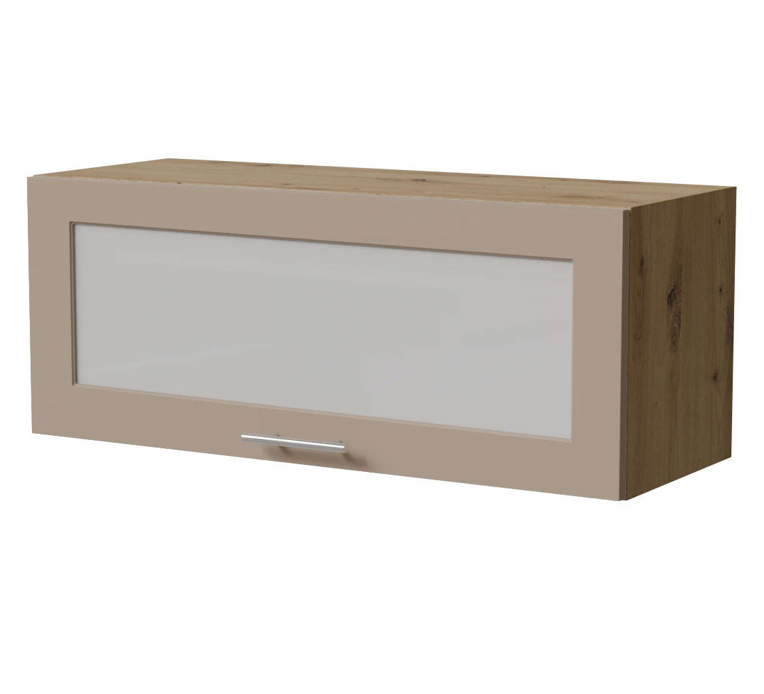KLAPPHÄNGESCHRANK Brerra W4BS/90 WKF Eiche Artisan / RAL 1019 graubeige Matt 90 / 32,5 / 36cm - Graubraun/Eiche Artisan, Holz/Holzwerkstoff (90/36/32.5cm) - Feldmann-Wohnen