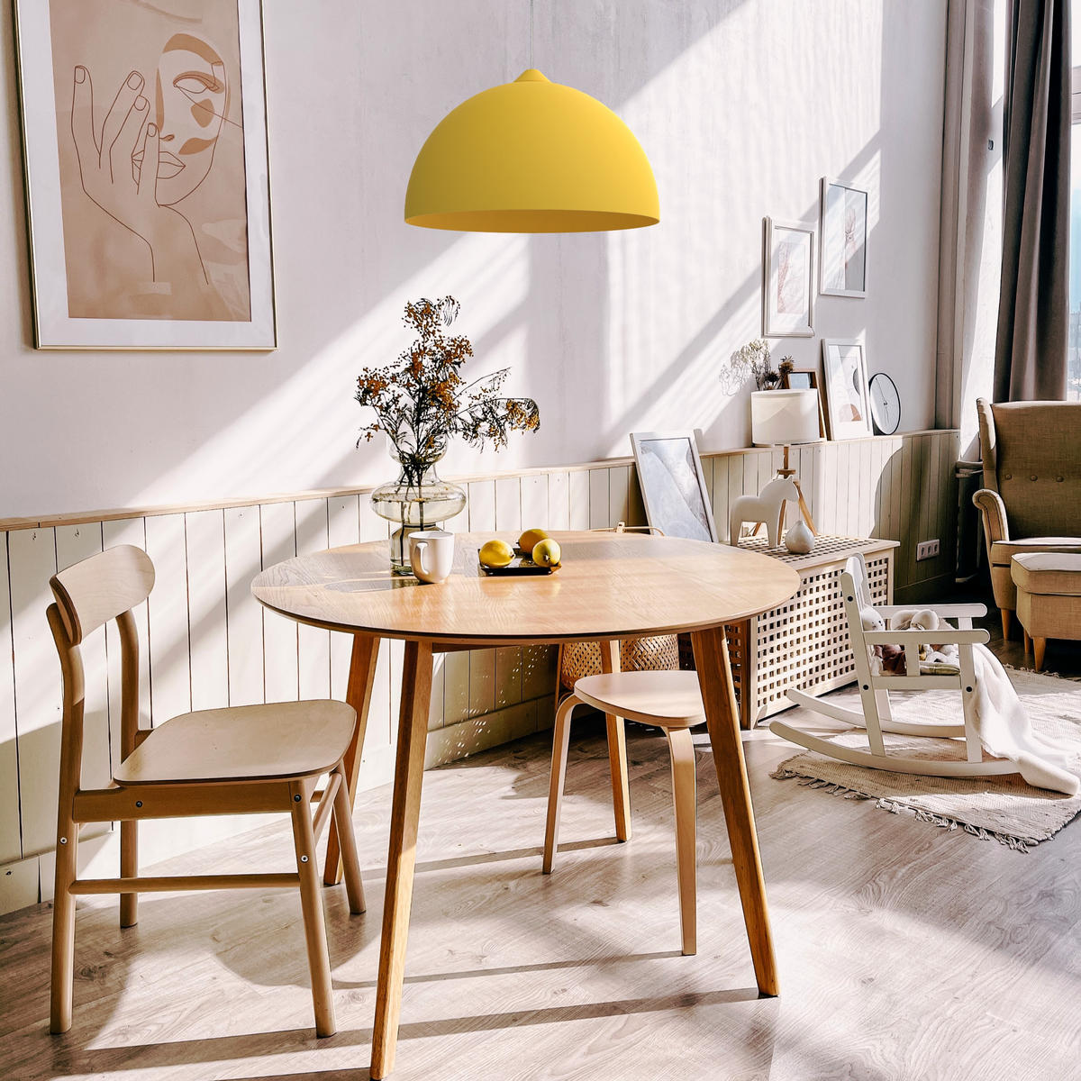 HÄNGELEUCHTE - Gelb, Metall (40/40/20cm) - Lumicom