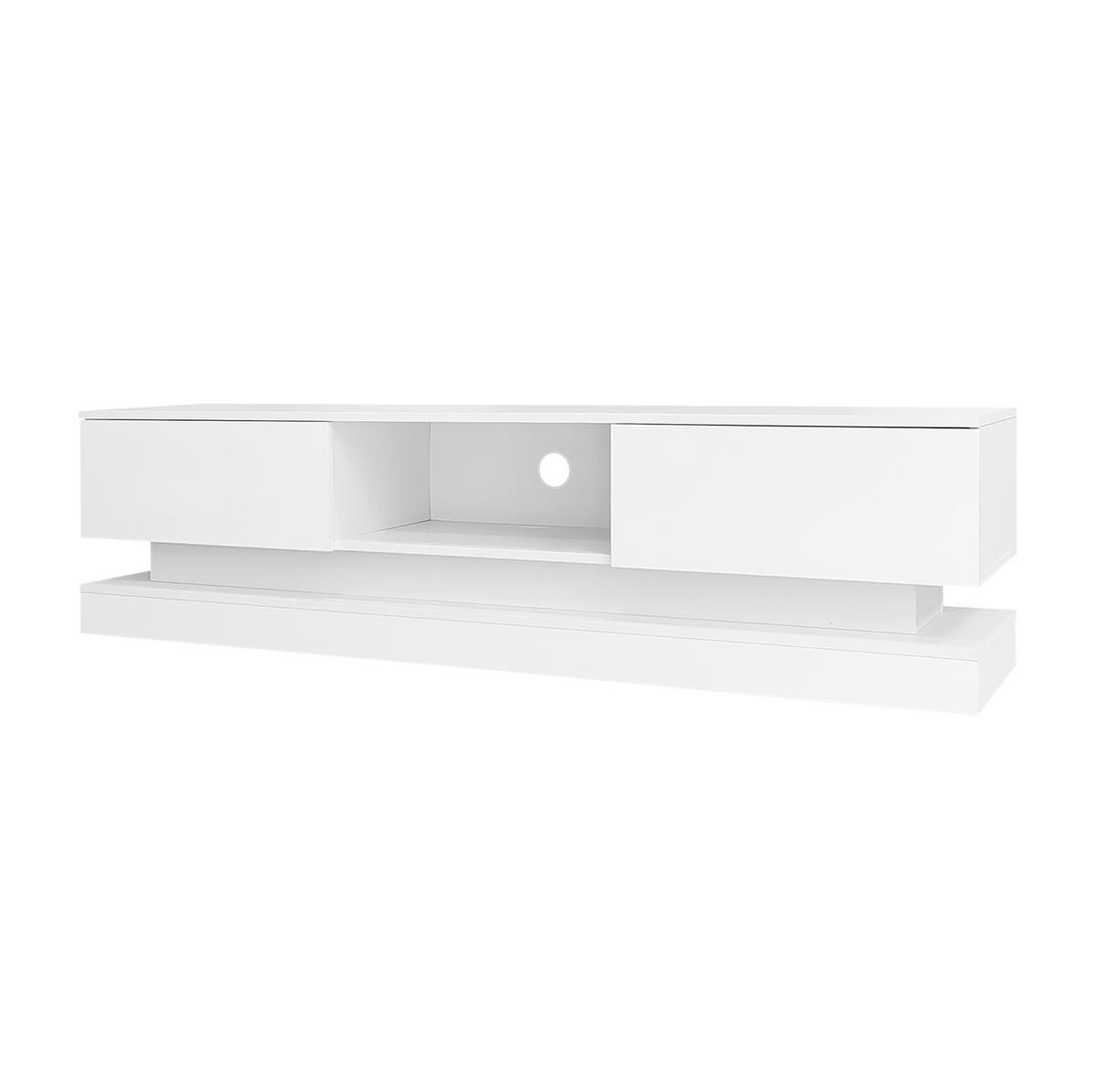 LOWBOARD 160/35/40.5 cm Weiß aus Spanplatte mit LED-Beleuchtung - Weiß, Holzwerkstoff (35/40.5/160cm) - OKMYHOME