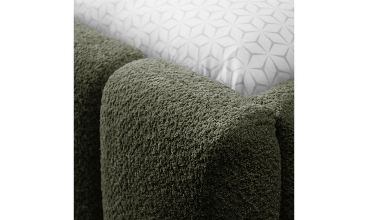 POLSTERBETT ELENA 140x200 cm Olivgrün (Anthology 12), 34 Holzlatten, Kopfteil 108 cm - Grün, Textil (140/200cm) - Lookway