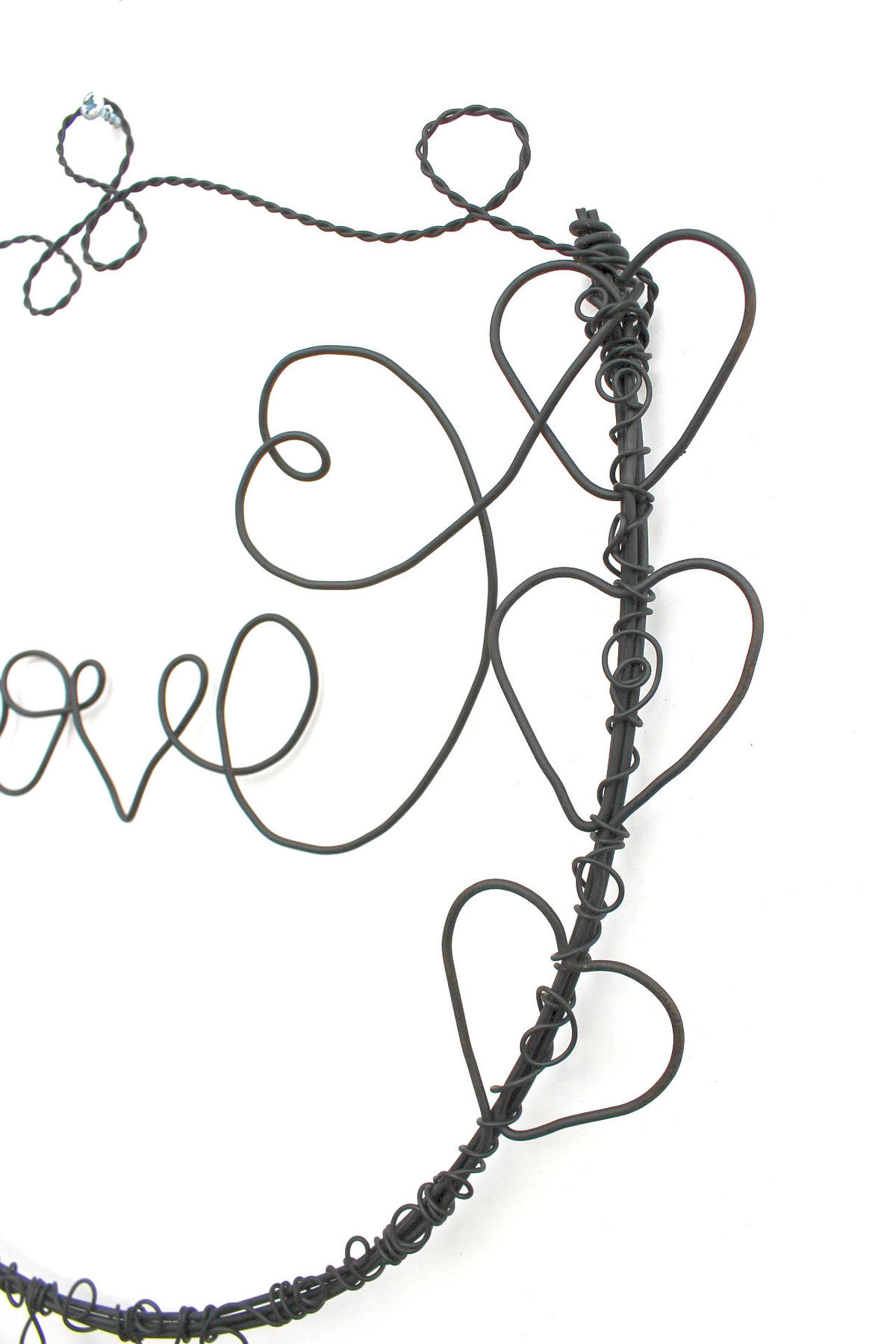 DRAHTBILD Herz LOVE aus Metall 35 cm 3102 - Schwarz, Metall (31/35/1cm) - DanDiBo