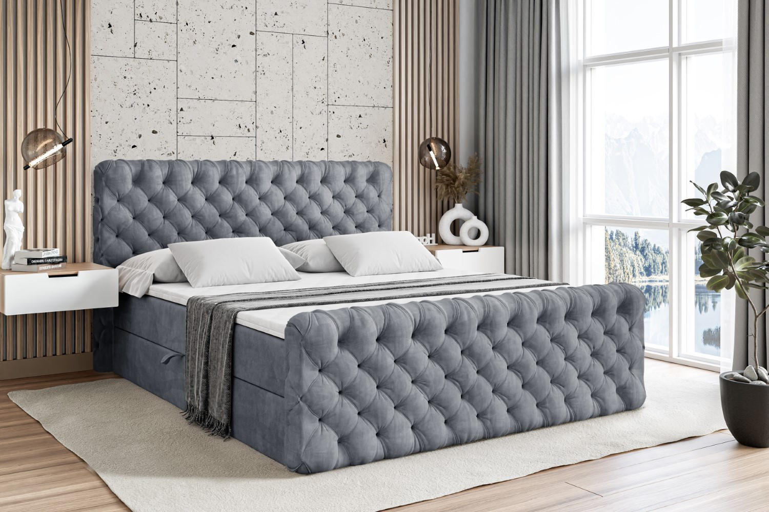 BOXBETT BOXI8-Z - 200x200 cm - H3 - Grau - Grau, Holzwerkstoff (200/200cm) - ALTDECOR
