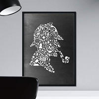 POSTER Schwarz-Weiß – Sherlock Holmes A3 Rahmenlos - Klar, Papier (29.7/5/42cm) - Nacnic