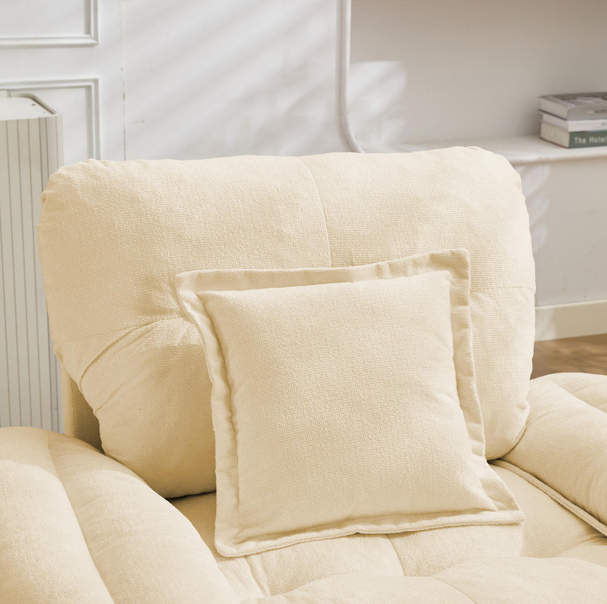 SESSEL mit 360°-Drehfunktion Chenille Beige - Beige, Metall (84/96/116cm) - Meubliv
