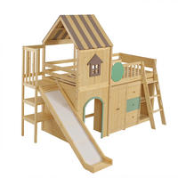 HOCHBETT 90/200 cm DE-32745 mit Rutsche und Stauraum Natur - Naturfarben, Holzwerkstoff (90/200cm) - ComfortXL