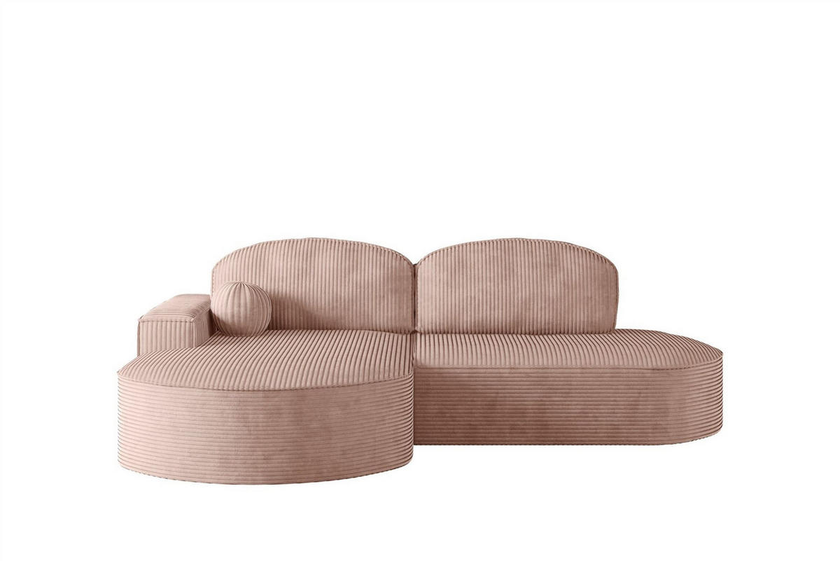 ECKSOFA Girona Mit Schlaffunktion - Rosa, Holzwerkstoff/Textil (278/179cm) - Fun Möbel